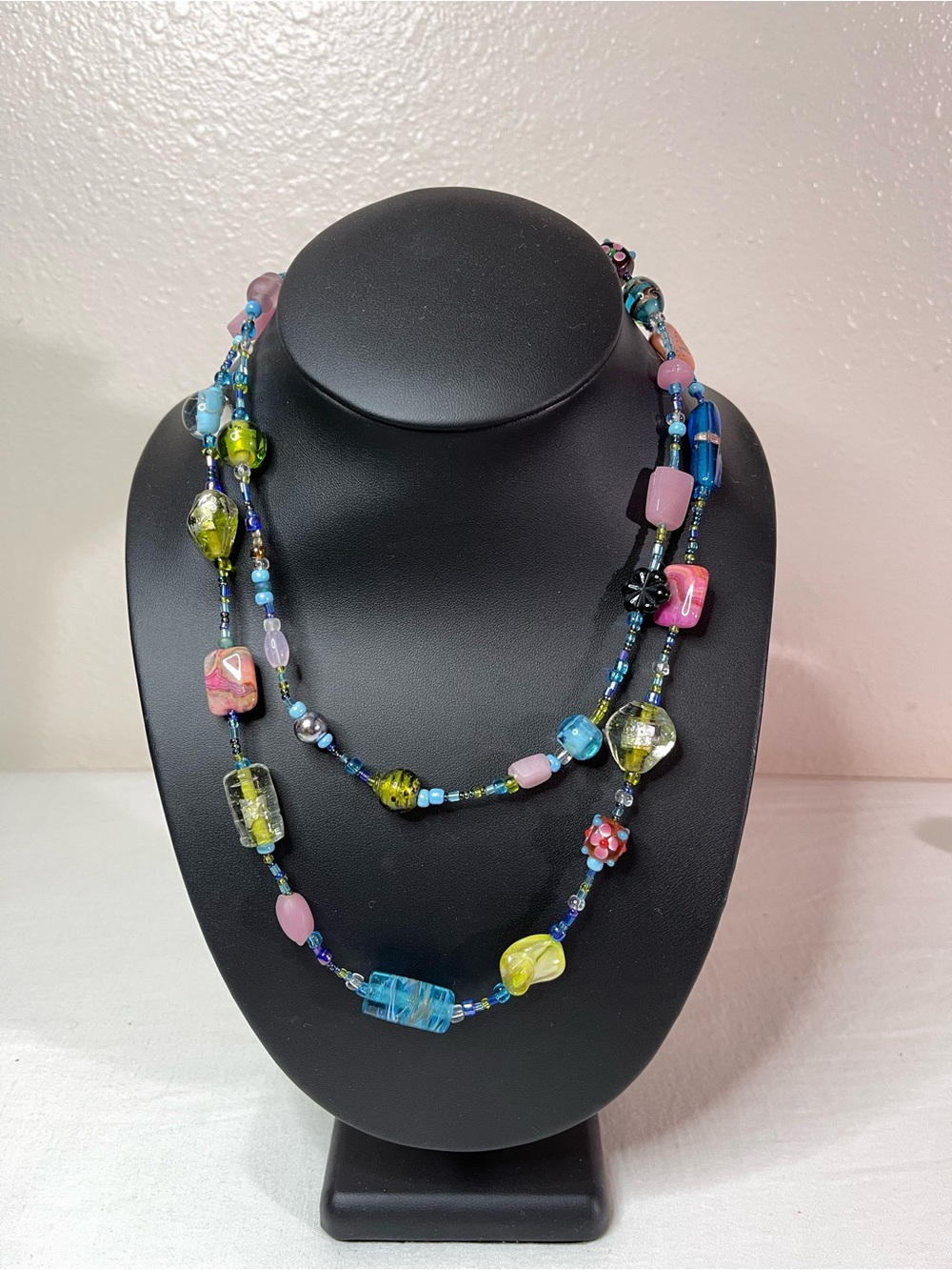 Multi-Colored Glass Bead Necklace